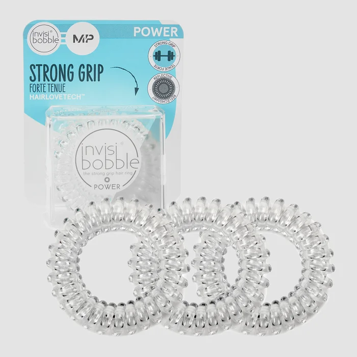 Élastique à cheveux réfléchissant Power MP X Invisibobble® – Transparent – Lot de 3