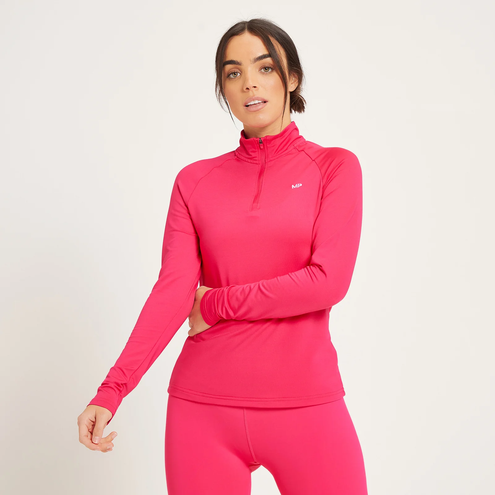 Haut d’entraînement à fermeture éclair ¼ coupe slim MP pour femmes – Magenta - XXSImage1