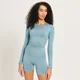 Haut sans coutures à manches longues MP Shape pour femmes – Bleu gris