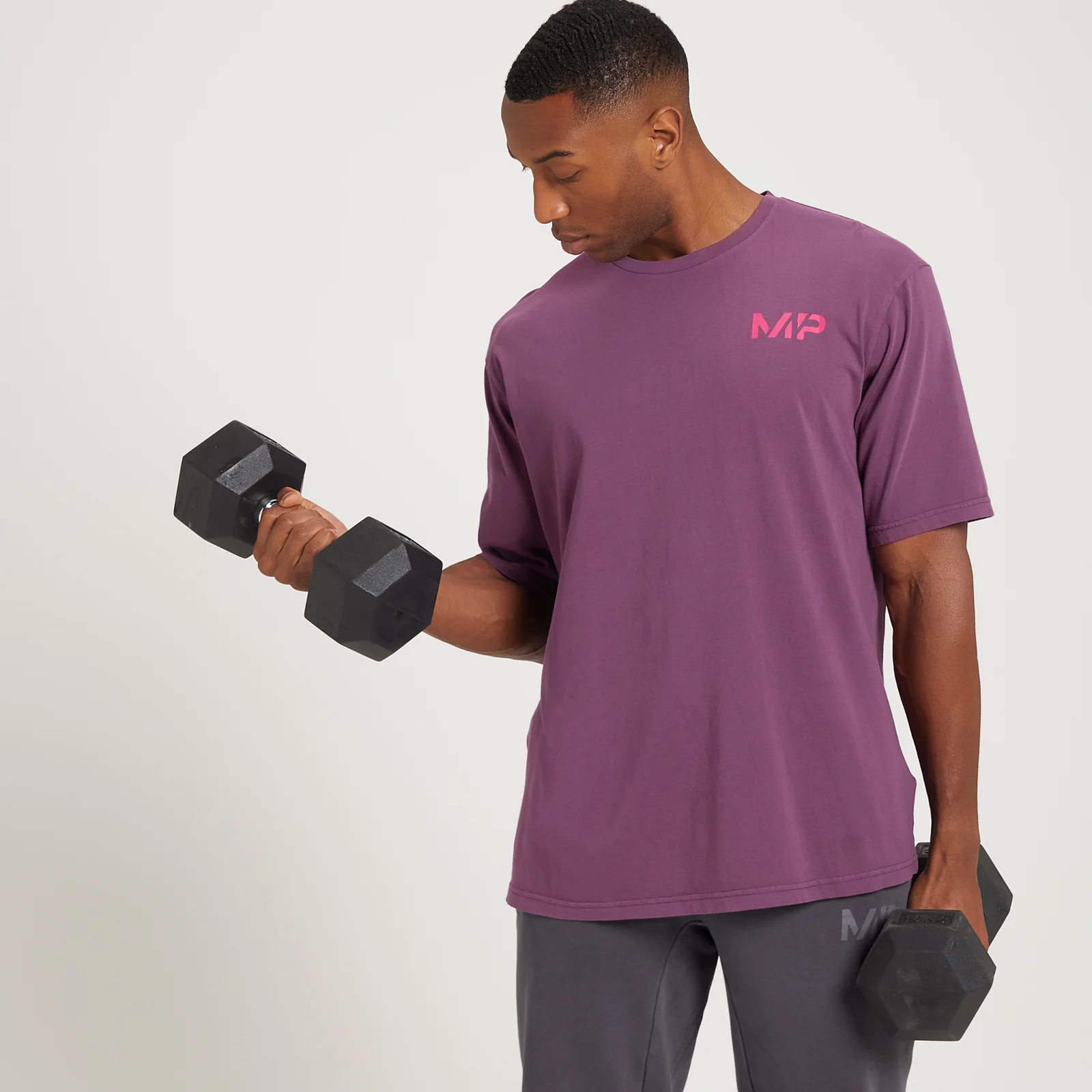 T-shirt oversize délavé à manches courtes MP Adapt pour hommes – Violet foncé - XXSImage1