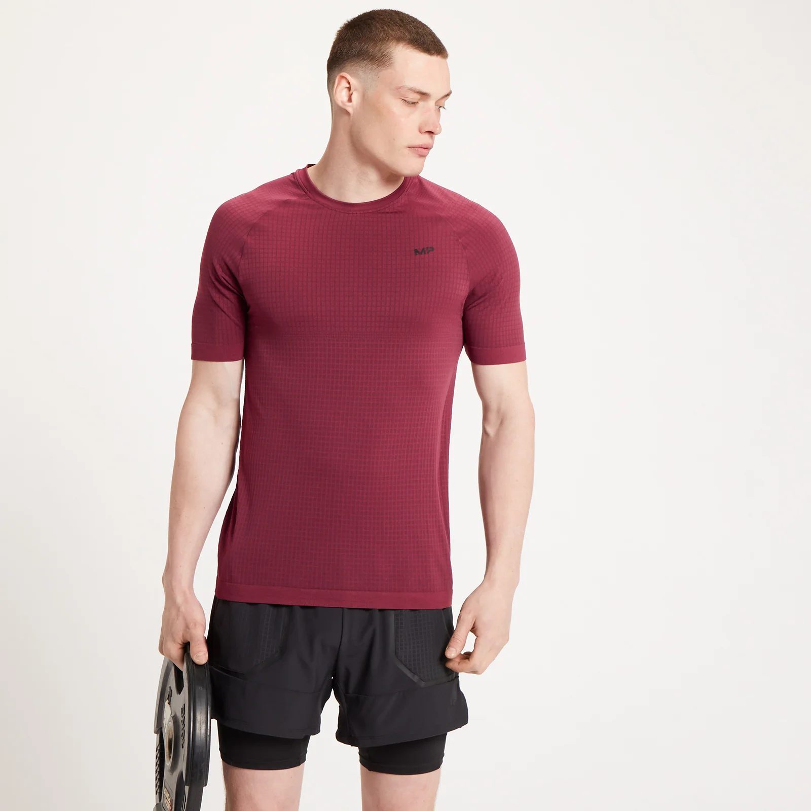 T-shirt à manches courtes sans coutures MP Tempo Ultra pour hommes – Merlot - XXSImage1