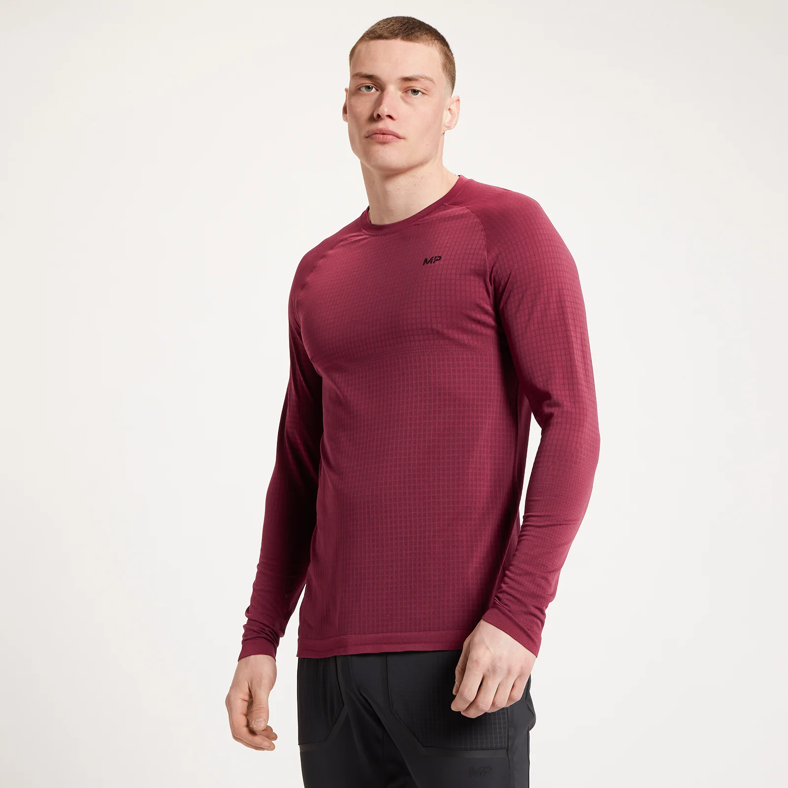 Haut sans coutures à manches longues MP Tempo Ultra pour hommes – Merlot - XSImage1