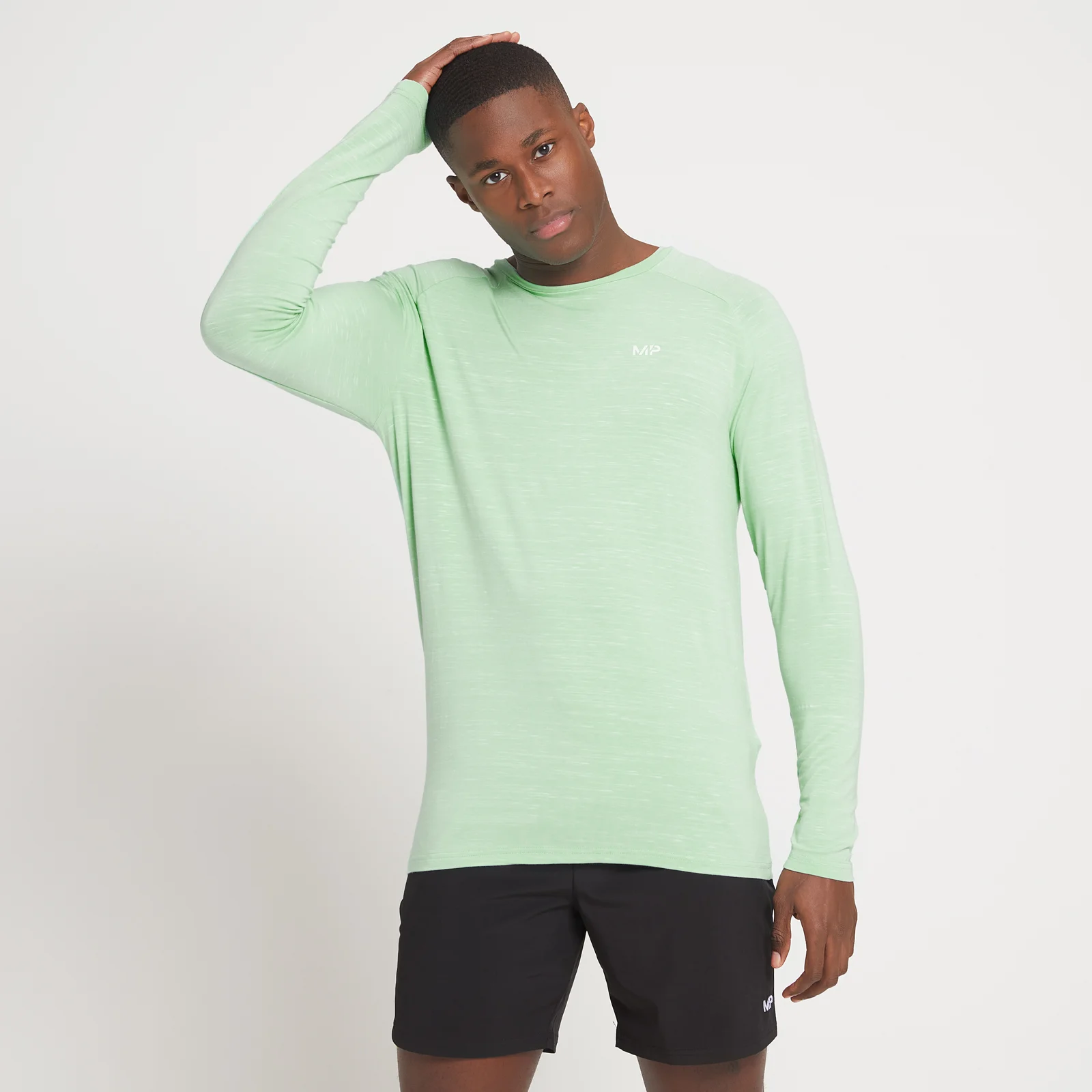Haut à manches longues MP Performance pour hommes – Menthe chiné - XXSImage1