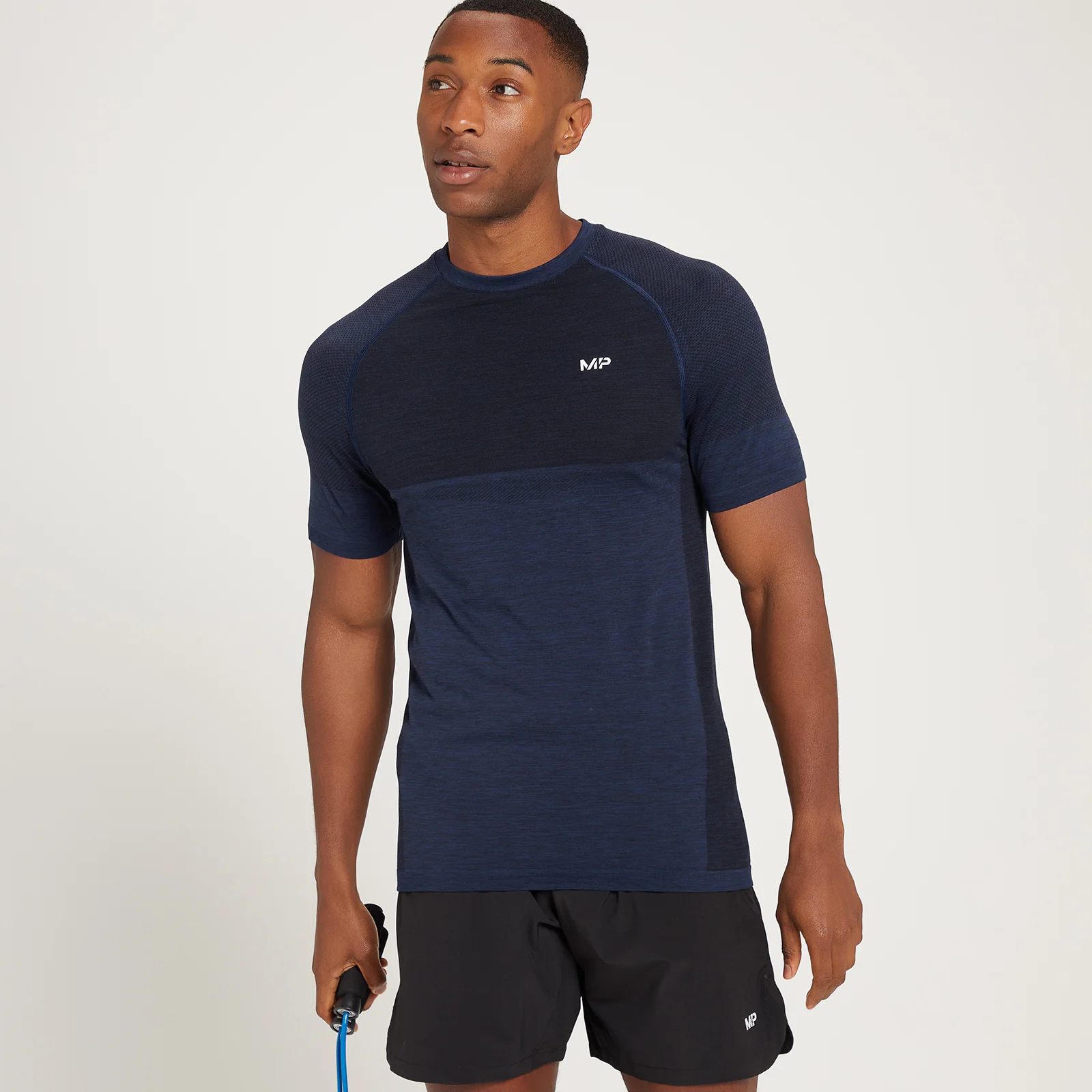 T-shirt sans coutures à manches courtes MP Essentials pour hommes – Bleu foncé chiné - XSImage1