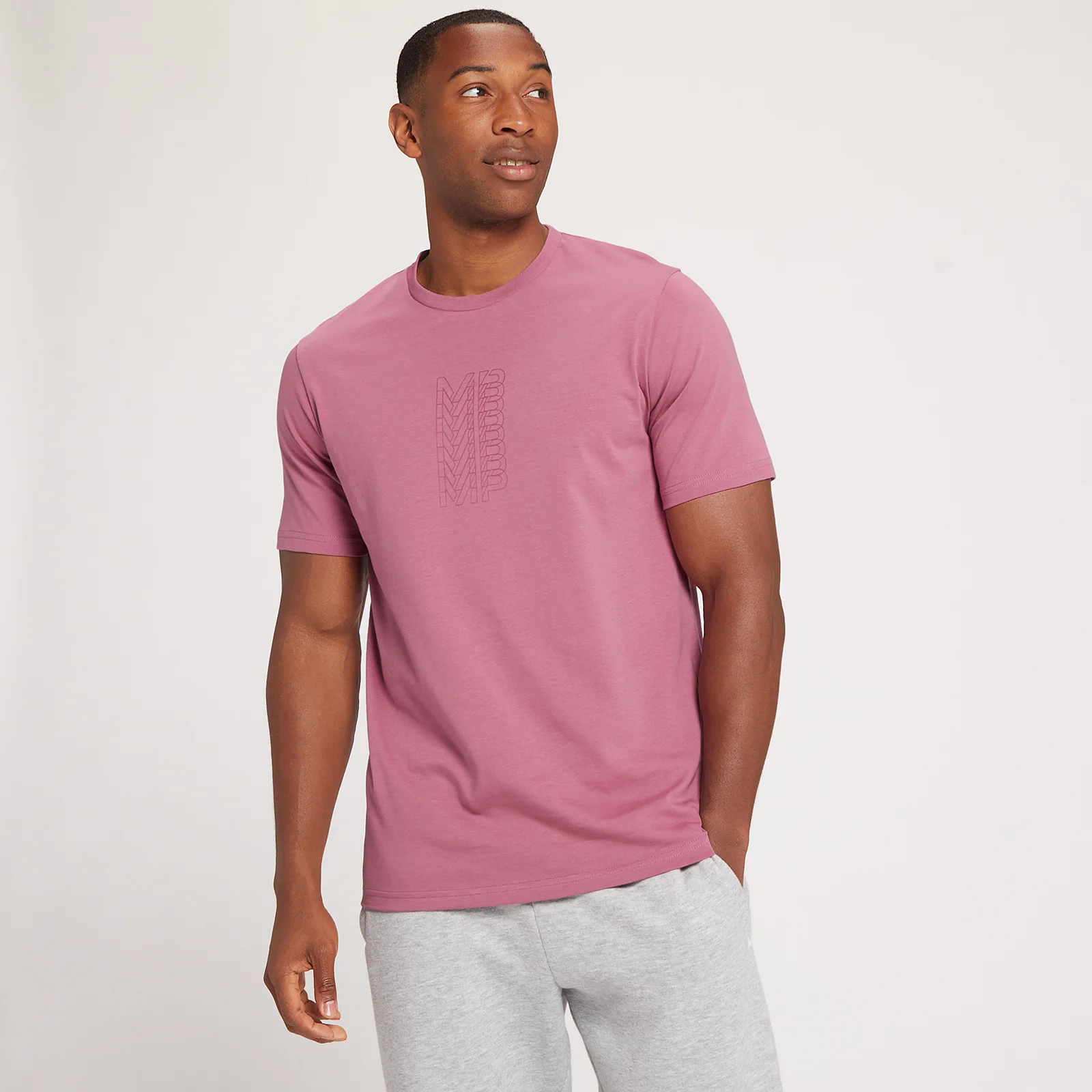T-shirt à manches courtes à imprimé répétitif MP Graphic pour hommes – Mauve - XXSImage1