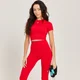 Crop top sans coutures à manches courtes MP Tempo pour femmes – Rouge danger