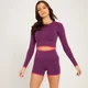 Crop top sans coutures à manches longues MP Adapt pour femmes – Violet foncé