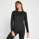 T-shirt d’entraînement à manches longues et imprimé répétitif MP pour femmes – Noir
