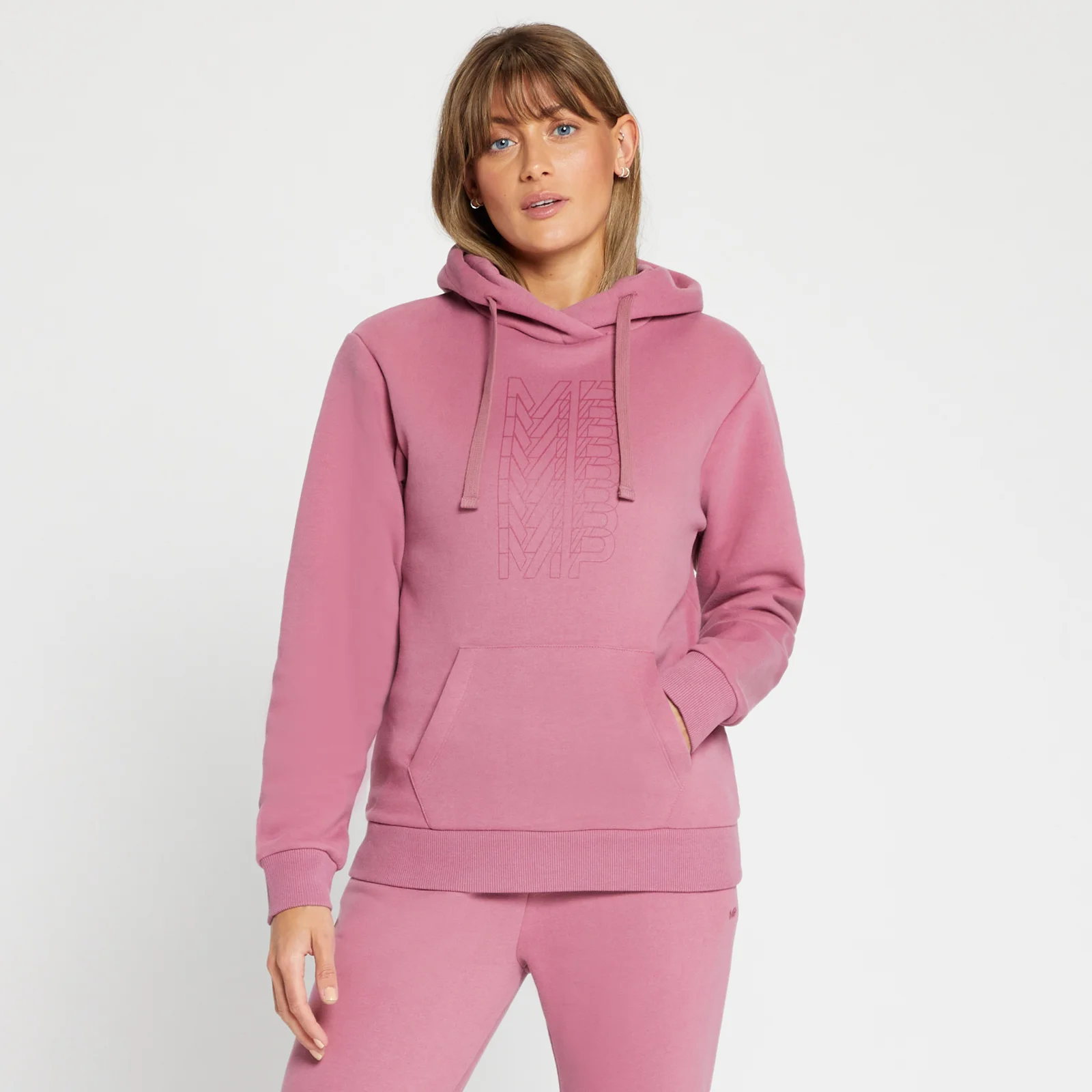 Sweat à capuche à imprimé répétitif MP pour femmes – Mauve - XXSImage1
