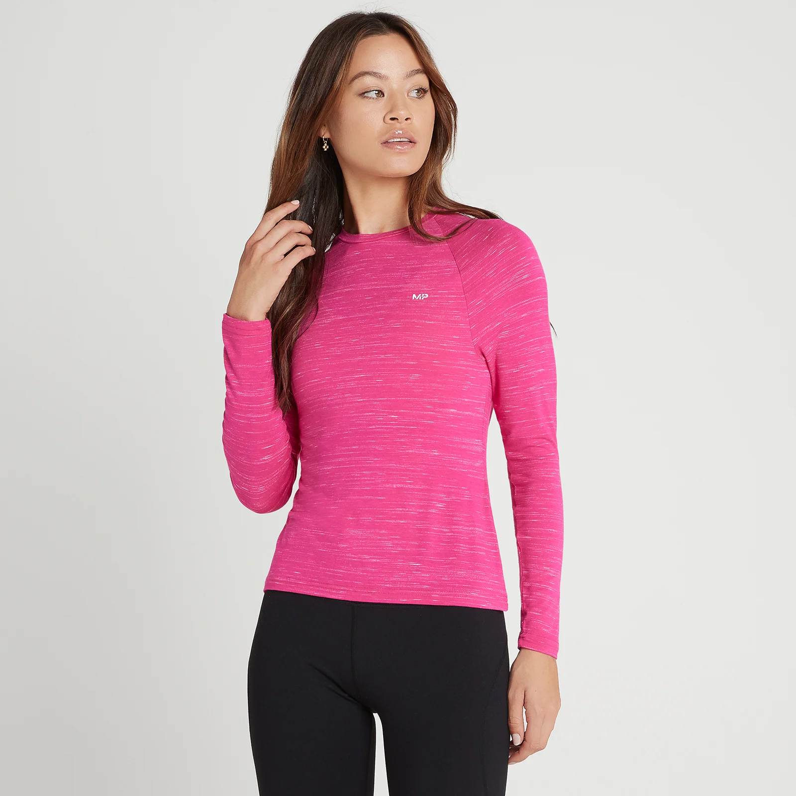 T-shirt d’entraînement à manches longues MP Performance pour femmes – Magenta chiné tacheté de blanc - XXSImage1