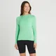T-shirt d’entraînement à manches longues MP Performance pour femmes – Vert glacé chiné tacheté de blanc