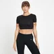 Crop top à manches courtes MP Composure pour femmes – Noir