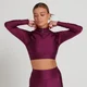 Crop top à manches longues et à fermeture éclair ¼ MP Engage en édition limitée pour femmes – Violet foncé