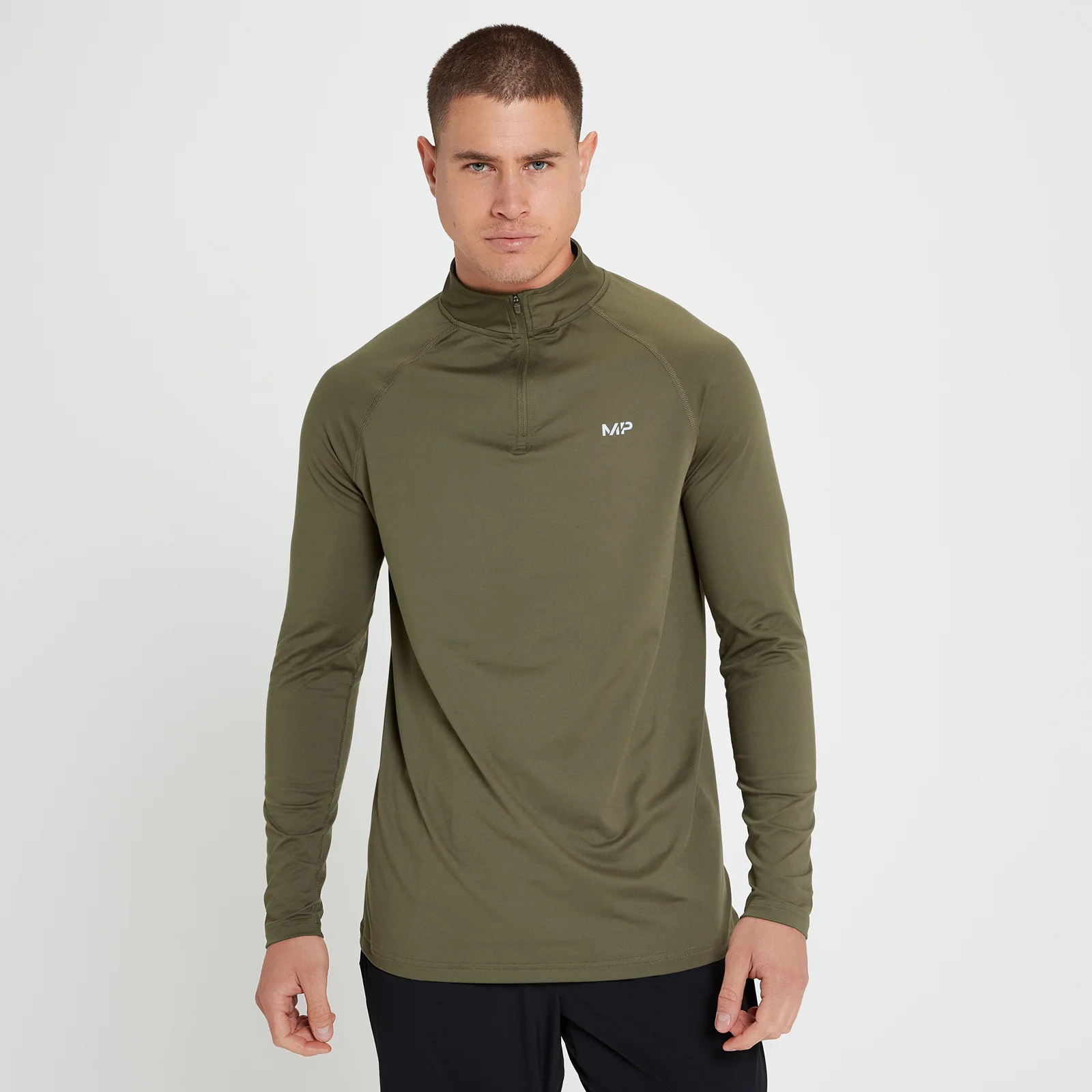Haut à fermeture éclair ¼ MP Velocity pour hommes – Vert armée - XXSImage1