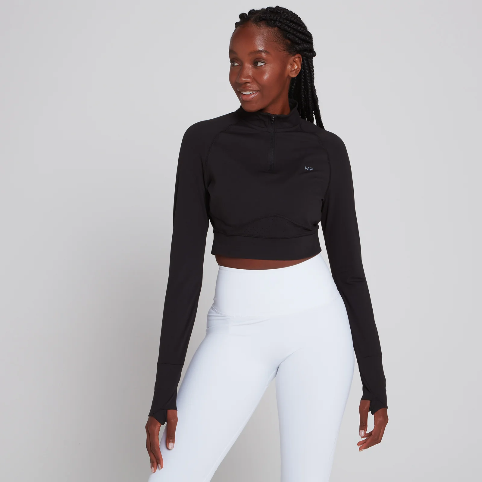 Haut court à fermeture éclair ¼ MP Power Ultra pour femmes – Noir - XXSImage1