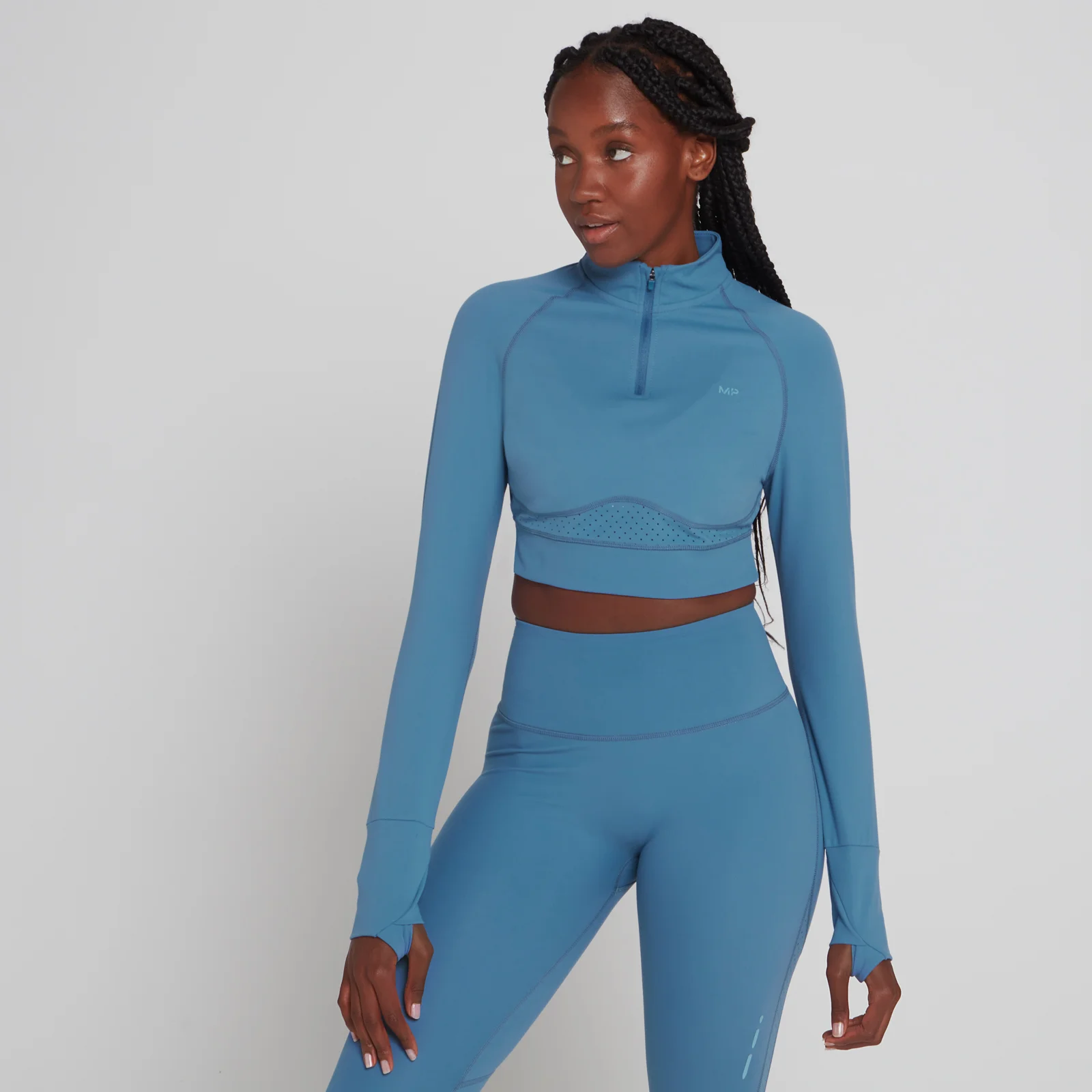 Haut court à fermeture éclair ¼ MP Power Ultra pour femmes – Bleu lunaire - XXSImage1