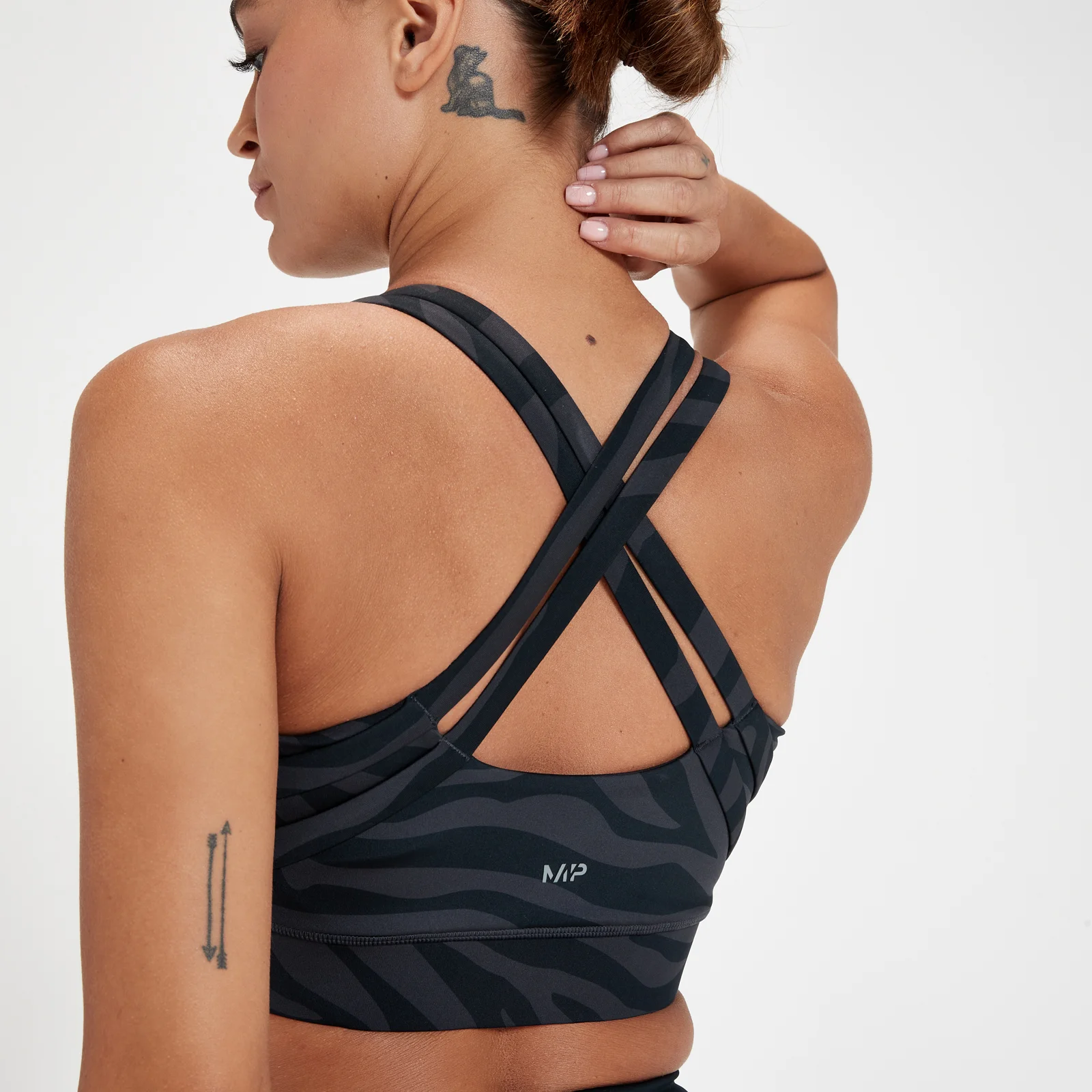 Brassière de sport MP Tempo pour femmes – Noir zébré - XXSImage1