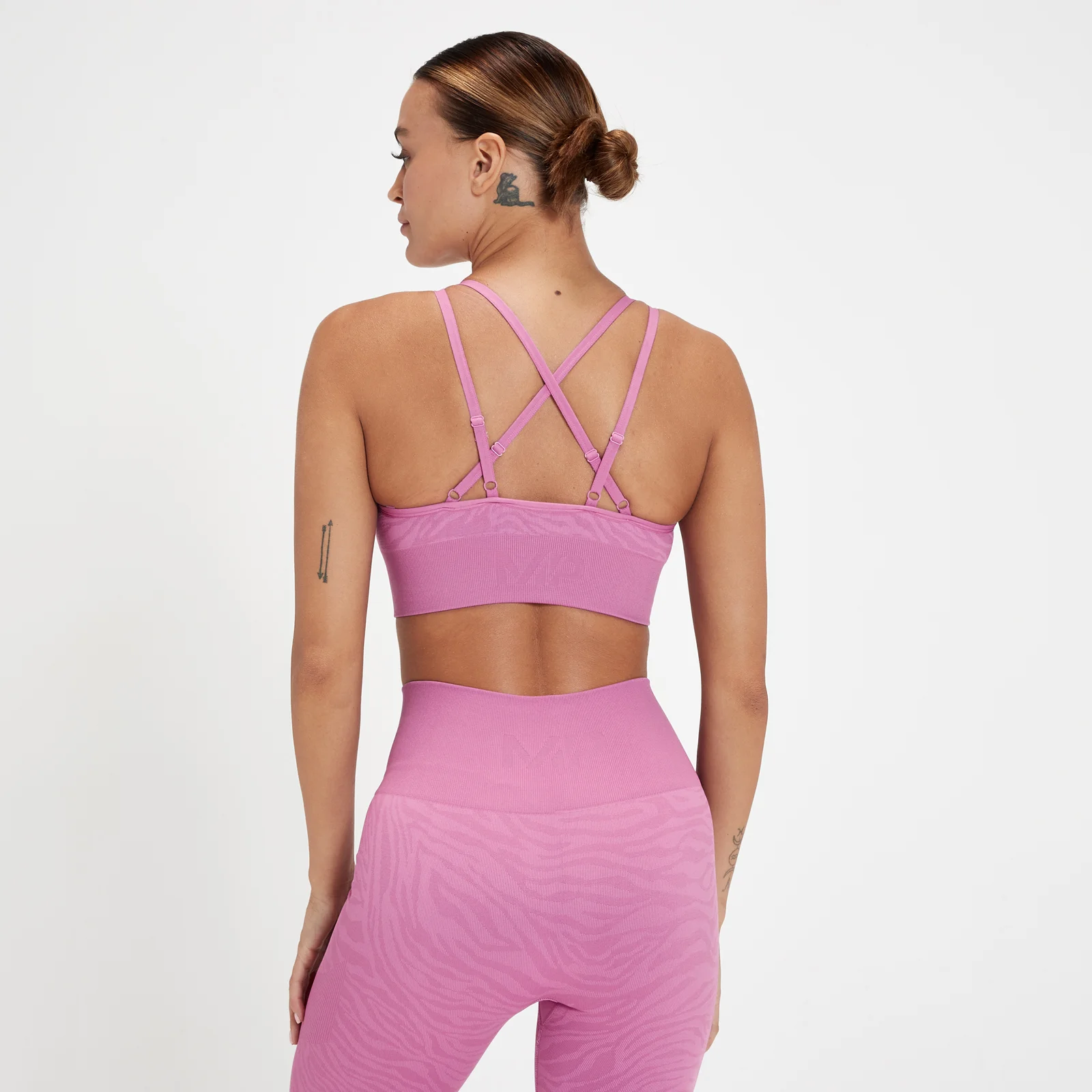 Brassière de sport sans coutures MP Tempo pour femmes – Rose fleur zébré - XXSImage1