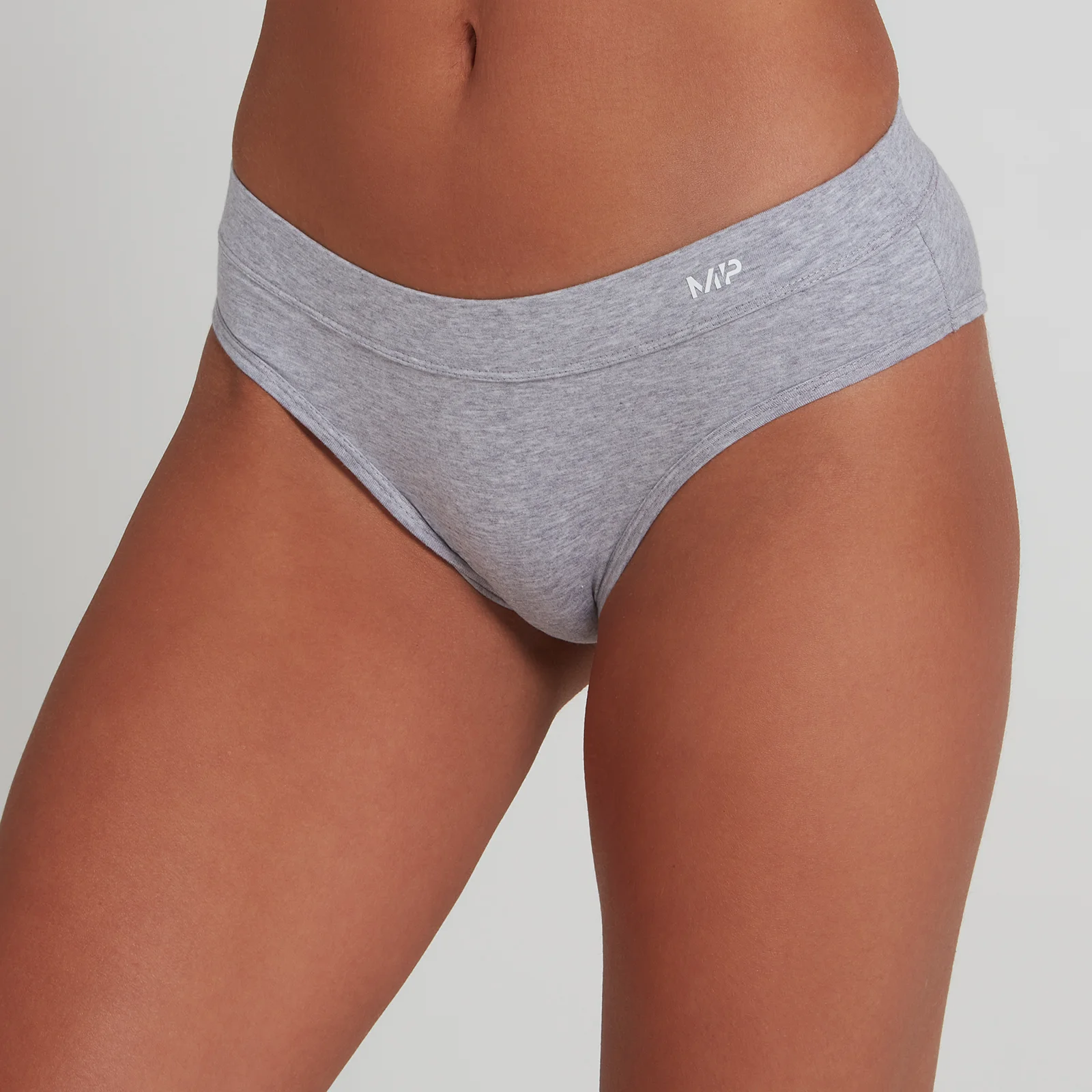 Bas de bikini en coton MP pour femmes – Gris chiné - XXSImage1