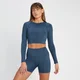 Crop top réversible à manches longues MP Tempo pour femmes – Ardoise foncé