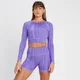Crop top réversible à manches longues MP Tempo pour femmes – Violet paisley