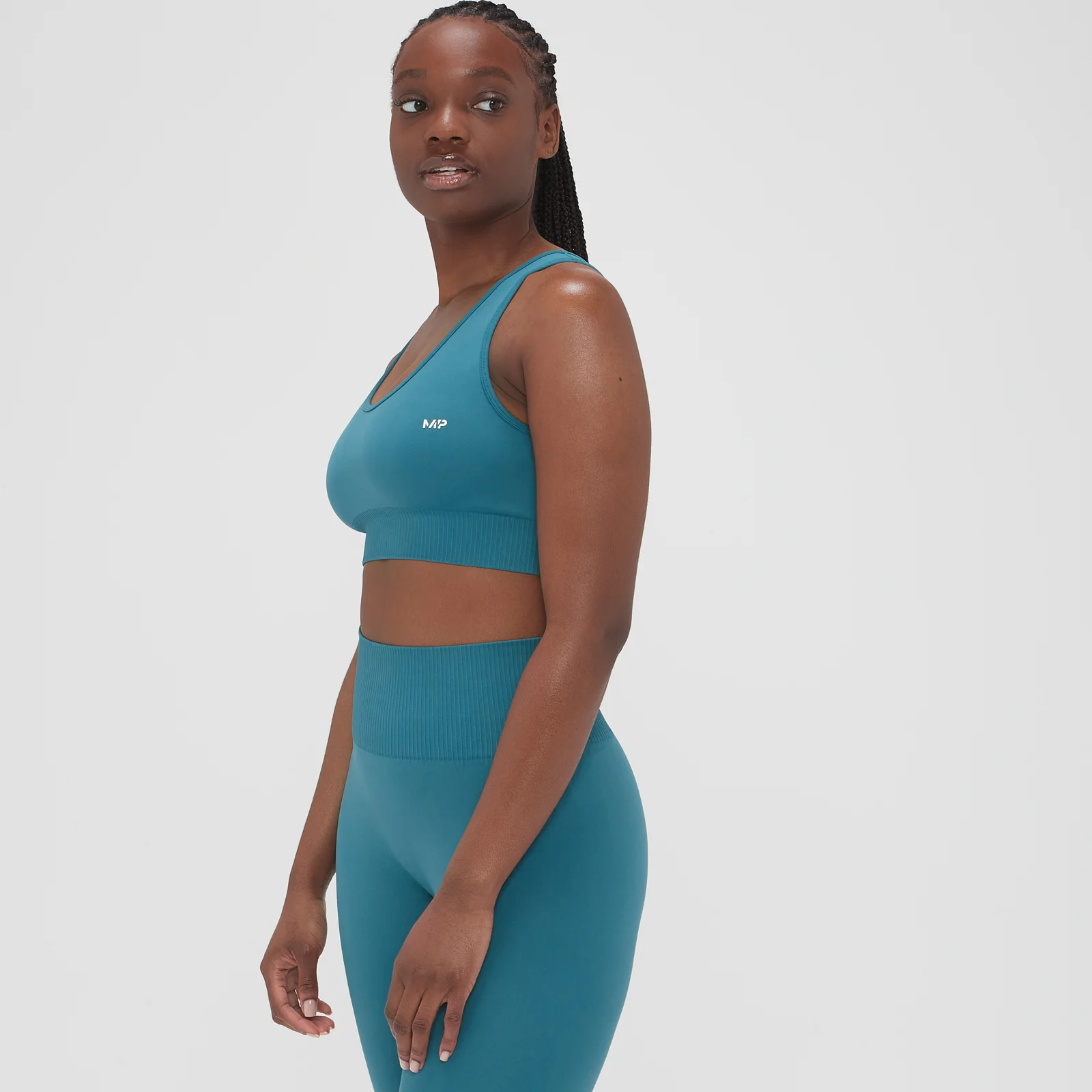 Brassière de sport sans coutures MP Composure pour femmes – Bleu sarcelle - XXSImage1
