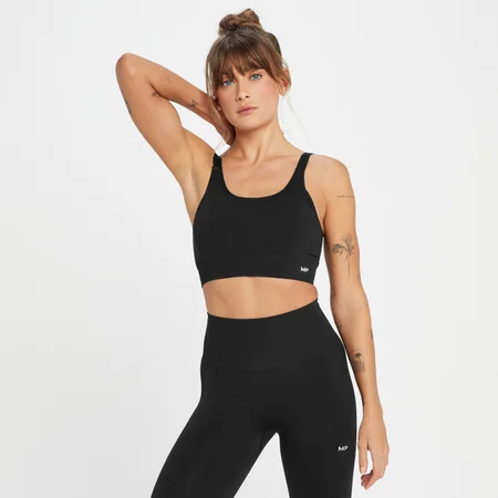 Brassière de sport sans coutures MP Tempo Tonal pour femmes – Noir