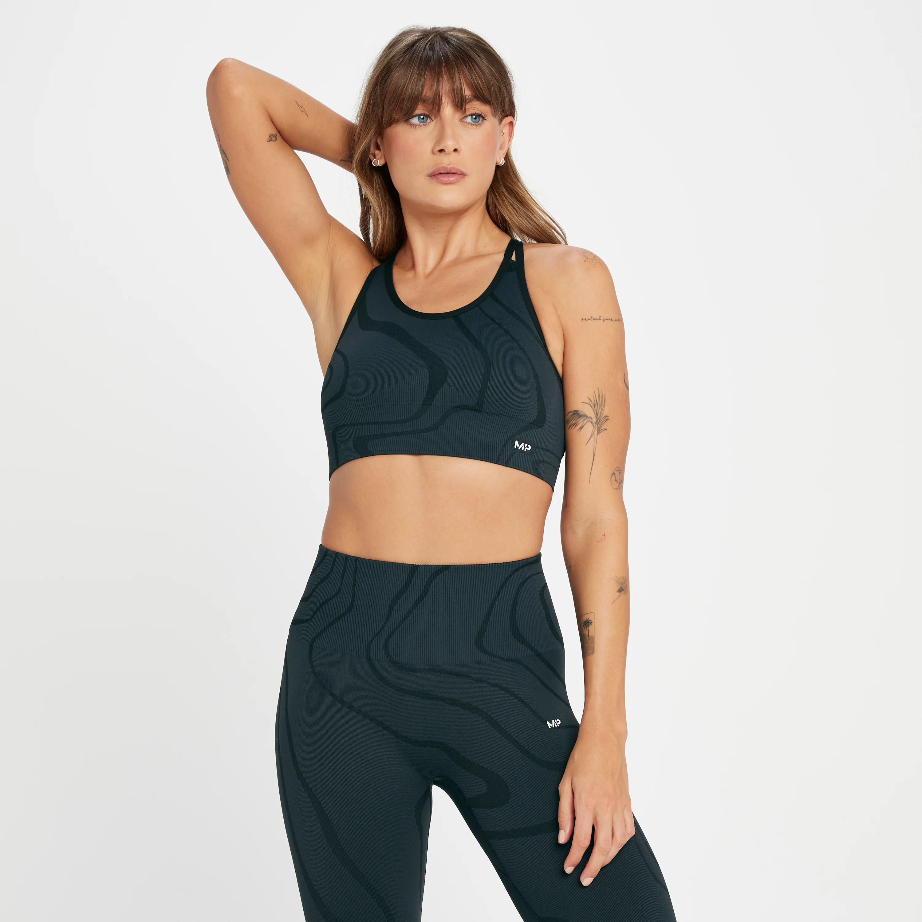 Brassière de sport sans coutures MP Tempo Wave pour femmes – Noir - XXSImage1