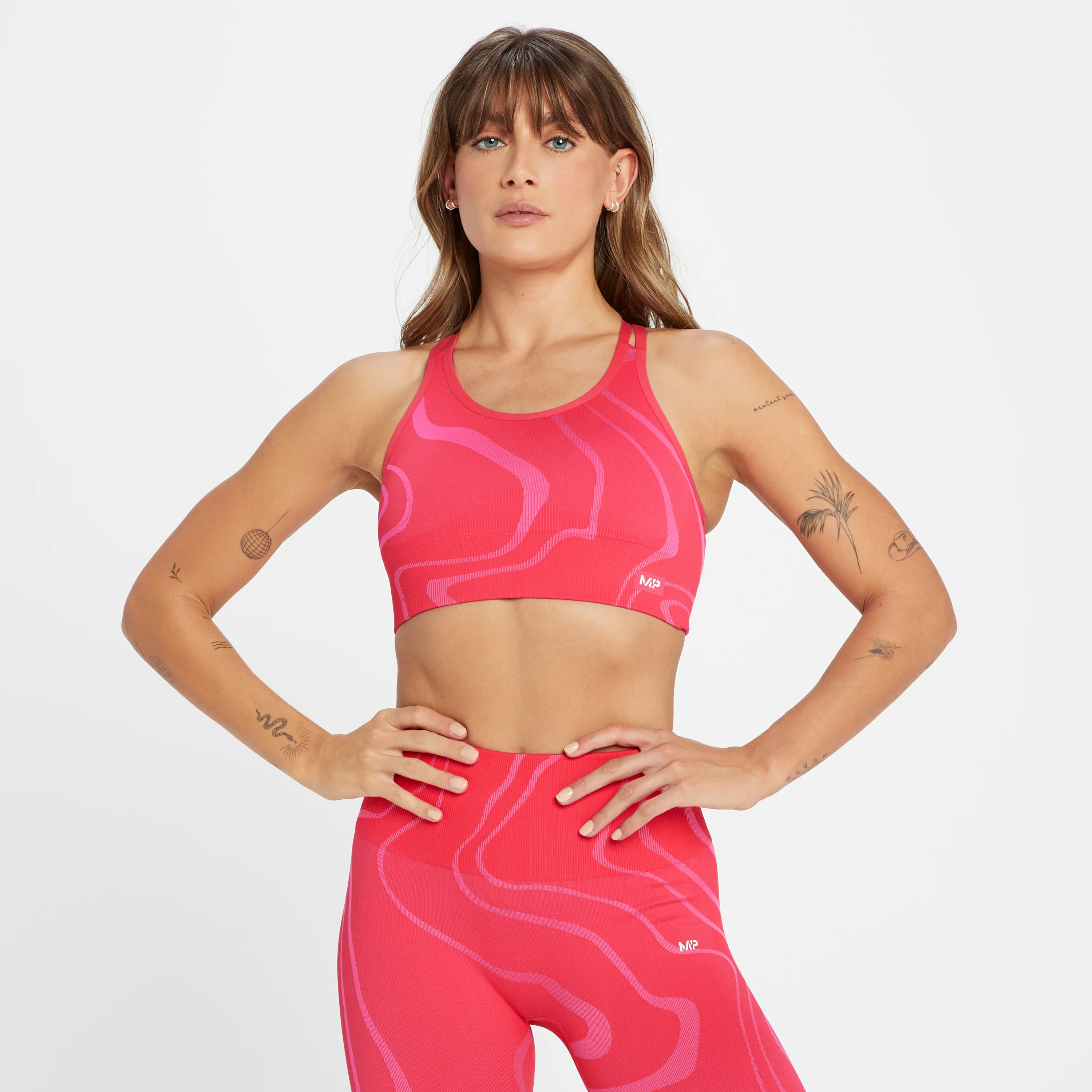 Brassière de sport sans coutures MP Tempo Wave pour femmes – Rouge - XXSImage1