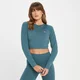 T-shirt court moulant à manches longues MP Rest Day pour femmes – Bleu fumé