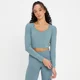 Crop top à dos ouvert MP Power pour femmes – Bleu galet