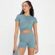 Crop top à manches courtes MP Power pour femmes – Bleu galet