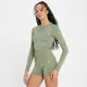Crop top sans coutures à manches longues MP Shape pour femmes – Jade délavé