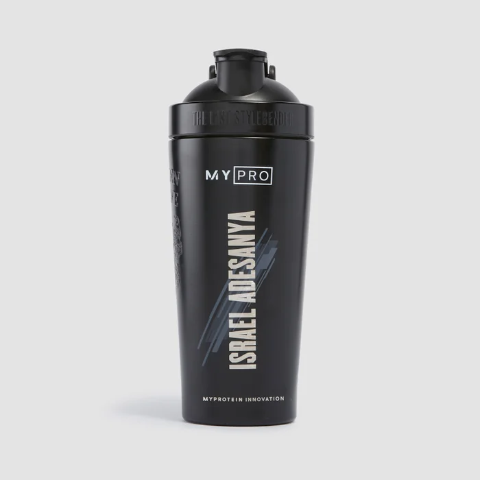 Shaker en acier inoxydable MyPro x Israel Adesanya – Noir