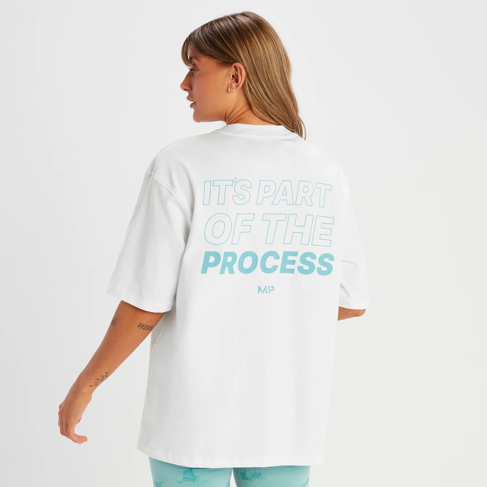 T-shirt MP Slogan pour femmes – Blanc/Bleu - XSImage1