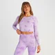 T-shirt court sans coutures à manches longues MP Shape pour femmes – Tie-dye violet