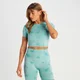 T-shirt court sans coutures à manches courtes MP Shape pour femmes – Tie-dye bleu foncé