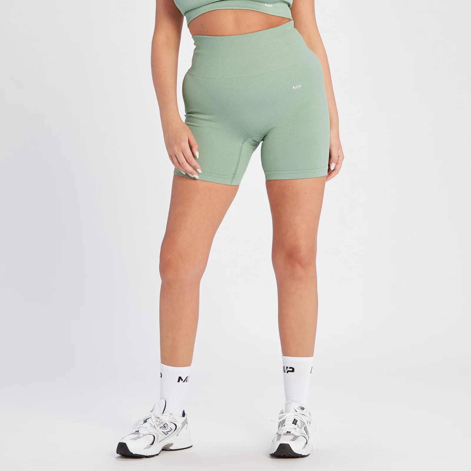 Short côtelé sans coutures MP Tempo pour femmes – Vert sauge - XSImage1