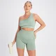 Brassière asymétrique côtelée sans coutures MP Tempo pour femmes – Vert sauge