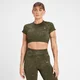 Crop top à motif sans coutures MP Adapt pour femmes – Vert olive