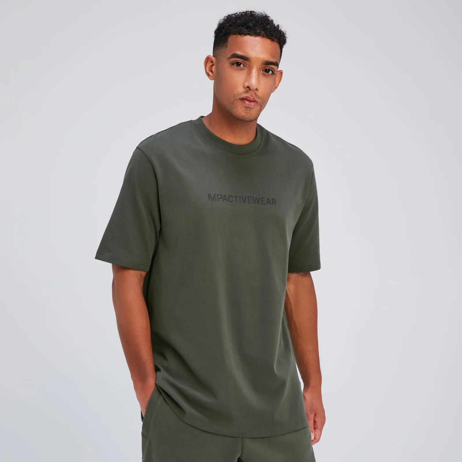 T-shirt oversize MP Rest Day pour hommes – Vert taupe - XSImage1