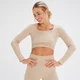 Crop top à manches longues sans coutures MP x Tatiana – Crème