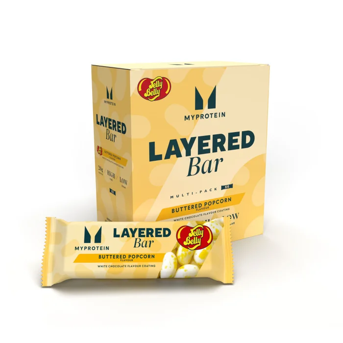 Barre à 6 couches – Saveur popcorn au beurre Jelly Belly®