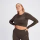 Crop top sans coutures à manches longues MP Shape pour femmes – Café