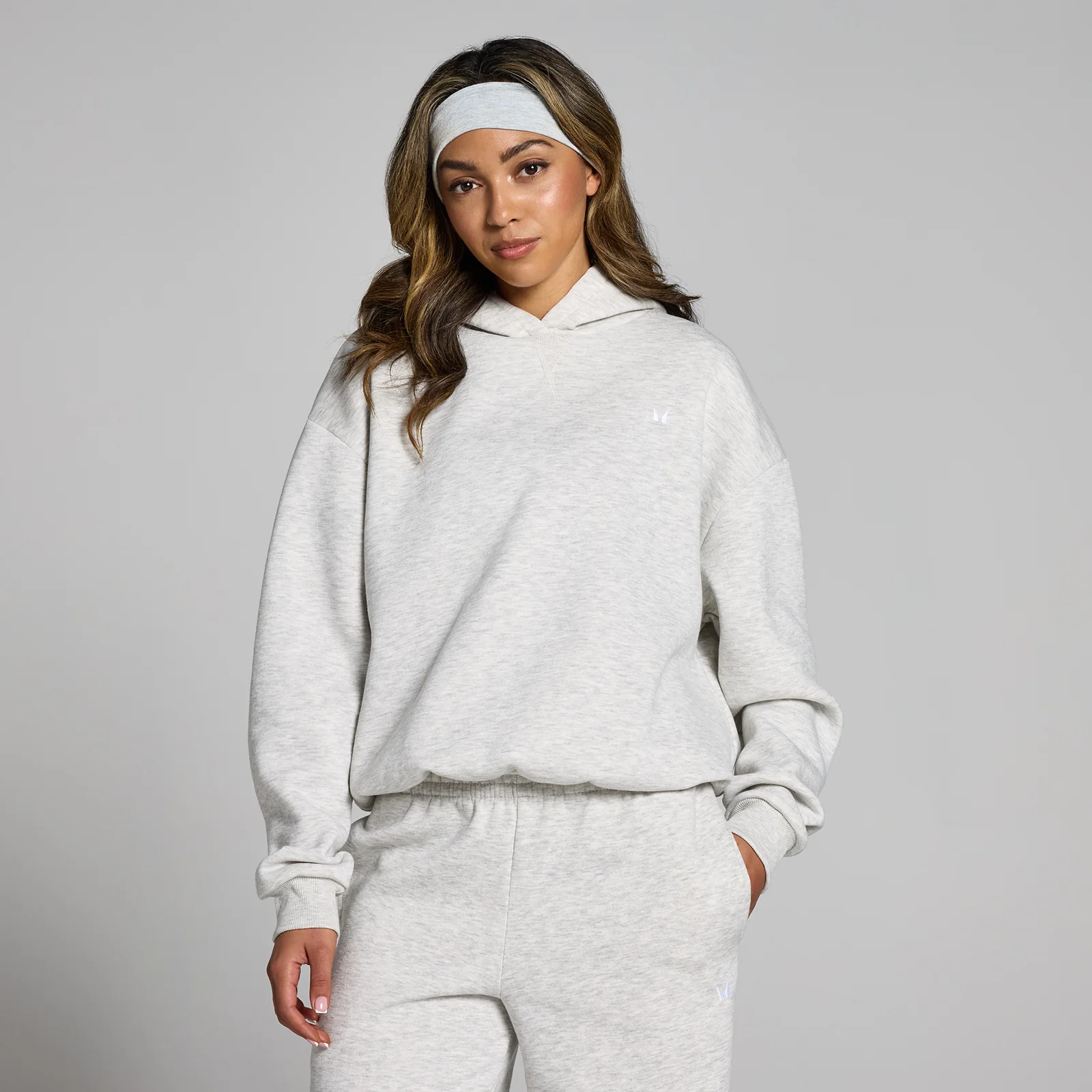 Sweat à capuche oversize MP Basics pour femmes – Gris clair chiné - SImage1