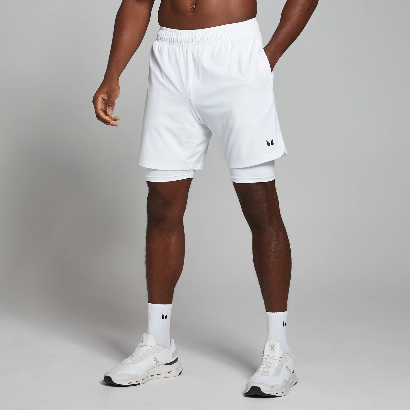 Short d’entraînement 2-en-1 MP pour hommes – Blanc - XXSImage1