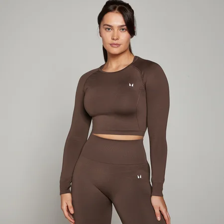Crop top sans coutures à manches longues MP Shape pour femmes – Noix