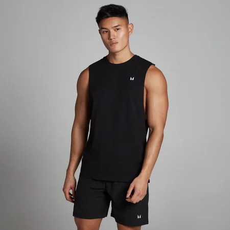 Débardeur à emmanchures échancrées MP Rest Day pour hommes – Noir