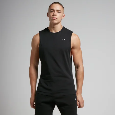Débardeur à emmanchures échancrées MP Rest Day pour hommes – Noir