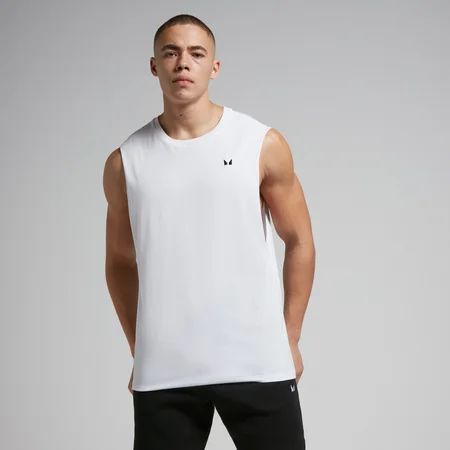 Débardeur à emmanchures échancrées MP Rest Day pour hommes – Blanc